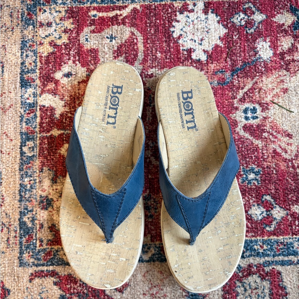 Born Blue Cork Sandals